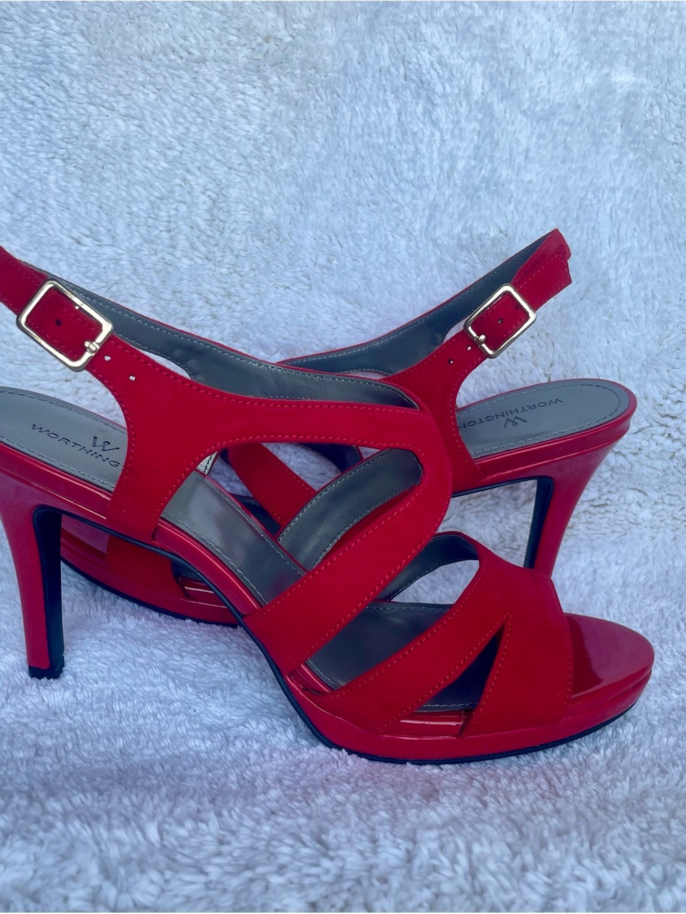 NWT Worthington Red Brandy Strappy Platform Heels Sandals Sz 9M